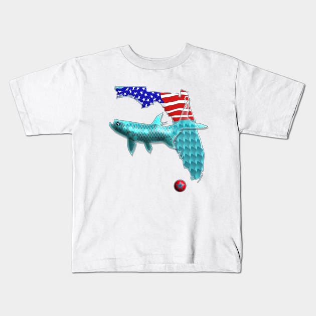 Florida Key West US Flag Kids T-Shirt by MikaelJenei